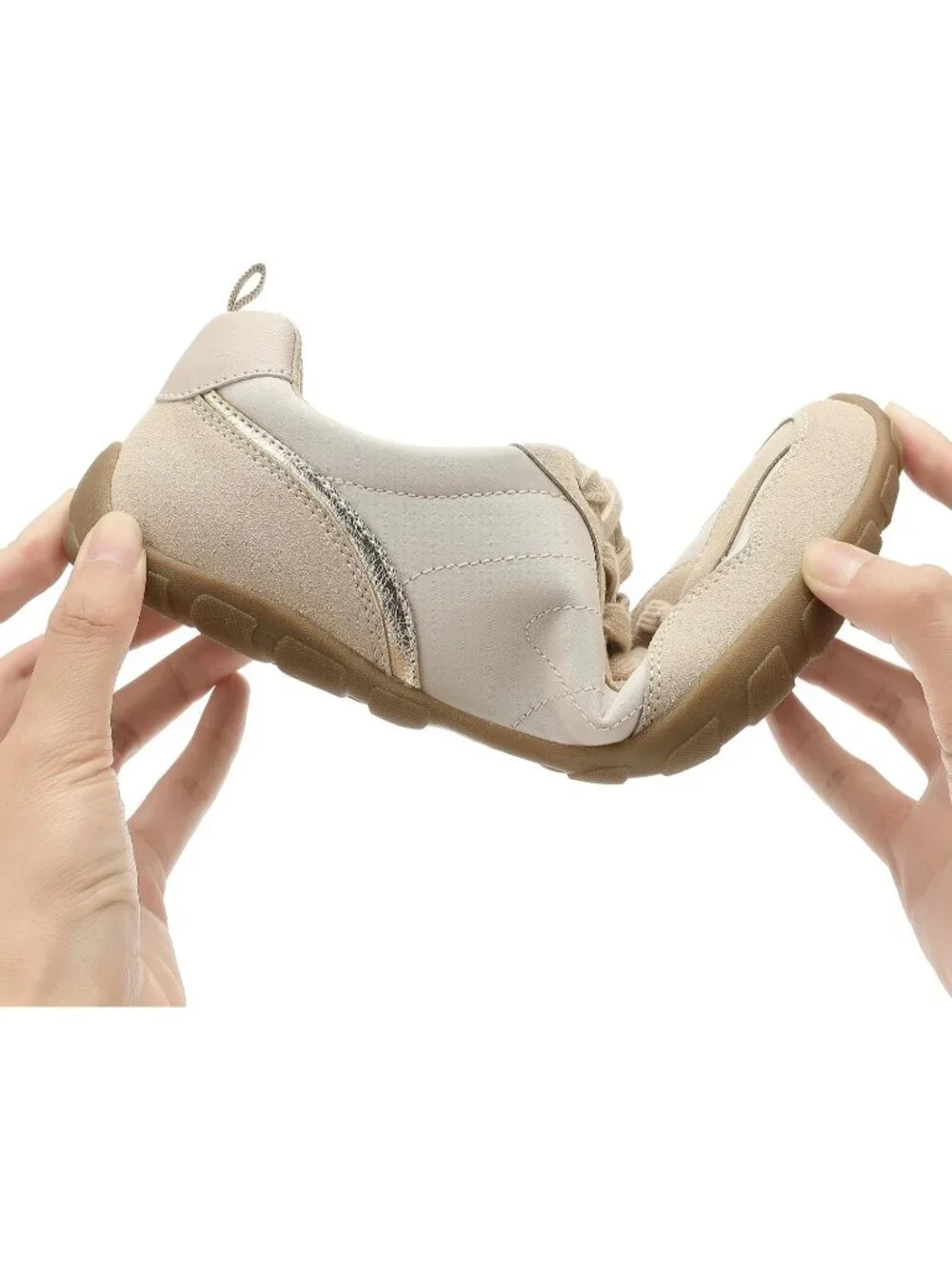 Women's Khaki Lightweight Trendy Zero Drop Neutral Retro Casual Fashion Sneaker